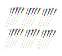FUNNETOYU 100Pcs Colorful Wooden Cupcake Picks Creative Food Toppers for Parties Weddings and Celebrations for Cocktails Fruit and Appetizers Random Color