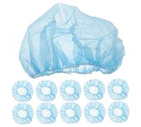 FUNNETOYU 100pcs Disposable Hair Net Caps Breathable Bouffant Caps for Food Service Labs and Kitchens Comfortable Elastic Design for Men Women Light Blue
