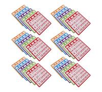FUNNETOYU 100pcs Five-color Paper Bingo Game Cards for Social Events Party Game Supplies Intellectual Development Plaything for Family Carnival Entertainment