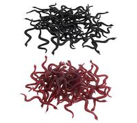 FUNNETOYU 100pcs Realistic Snake for Halloween Pranks Black Brown Fake Snakes for Party Favors Scary Decorations and Fun Tricks Safe Material Highly Detailed Design