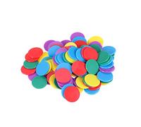 FUNNETOYU 100pcs Round Game Chips Counting Chips for Game Night Party Home Use 25mm Solid Colors Red Blue Green Yellow