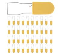 FUNNETOYU 100pcs Yellow Plastic Padlock Security Seals with Self-Locking Metal Wire, Tamper-evident Abs Plastic Locks for Electric Meters and Containers, for Transit and Storage