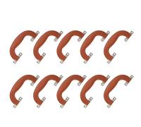 FUNNETOYU 10PCS Brown Large Luggage Handle Replacement Silver Feet, Ergonomic Plastic Grip for Suitcase Toolbox Camera Case, Sturdy Travel Case Carrying Handles