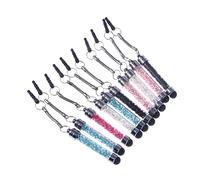 FUNNETOYU 10PCS Capacitive Diamond Stylus Pens with Rhinestone Acrylic Tube Ultra Responsive Soft Tips for Touch Screens Mini Portable Design for Tablets and Mobile Devices