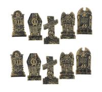 FUNNETOYU 10pcs Halloween Decor for Party Decoration Mixed Style Small Tombstones Lightweight Headstone Models for Lawn Halloween Atmosphere