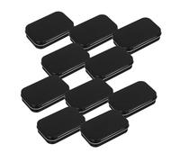 FUNNETOYU 10pcs Metal Rectangular Tin Boxes with Hinged Fliptop Lid Portable Storage Organizer for Game Cards Candy Tea Leaves Sturdy Construction for Optimal Space Utilization and Easy