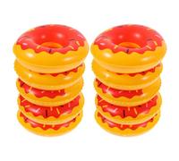 FUNNETOYU 10pcs Mini Swim Ring Ornaments Cute Doughnut Molding Floaties for Mini House Decor for Dollhouse Water Play and Party Decorations