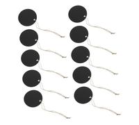 FUNNETOYU 10pcs Mini Wooden Two-Sided Chalkboard Rope, Round Small Blackboard Message Signs for Home Decoration, DIY Accessories Suitable for Weddings and Events