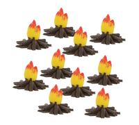FUNNETOYU 10pcs Miniature Resin Bonfire Model UV Resistant Fake Fire Pit Decoration for Dollhouse Fairy Garden Micro Landscape Flowerpot Ornament