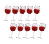 FUNNETOYU 10Pcs Miniature Wine Glasses for Dollhouse Decorative Goblet Props for Tiny House for DIY Miniature Scenes for Photo Props and Kitchen Decor