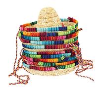 FUNNETOYU 10pcs Pet Hats for Dogs Cats Mini Mexican Sombrero Style Lightweight Comfortable Decorative Caps for Parties Festivals and Pet Photography