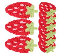 FUNNETOYU 10pcs Strawberry Embroidered Patches Cute Iron Appliques for Clothing Hats Bags Handmade Fruit Designs for Women and Girls Unique Embroidery Decoration