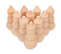 FUNNETOYU 10pcs Unfinished Wooden Snowman Peg Dolls DIY Miniature Ornaments for Adults Blank Craft Figures for Painting Safe Smooth Surface Christmas Decoration