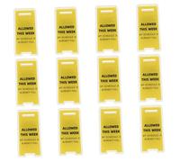 FUNNETOYU 12pcs Acrylic Memo Holder Clips for Desk Caution Overstimulated Sign with Stable Clamping Funny Office Organizer for Notes Journals Cards Creative Paper Clips for Busy Workspaces