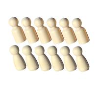 FUNNETOYU 12pcs DIY Mini Wooden Dolls Unfinished Sand Table Ornaments for Hand Painted Crafts Smooth Surface Decorative Peg Dolls for Desktop and Dollhouse Scene Layout