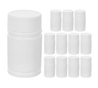 FUNNETOYU 12pcs HDPE Pill Bottle Medicine Container 20ml White Plastic Bottles Reusable with Screw Cap Ideal for Home and Pharmacy Use