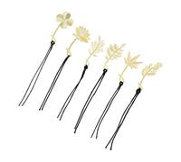FUNNETOYU 12pcs Metal Plant Bookmarks with Delicate Floral Designs for Students Smooth Alloy Page Markers Comfortable Hand Feel Efficient Study and Work Aid Golden