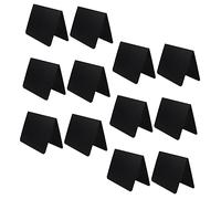 FUNNETOYU 12pcs Mini Double Sided Blackboard Signs Reusable Chalkboard Memo Boards for Tabletop Price Tags and Message Display in Black Matte Finish