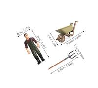 FUNNETOYU 12pcs Mini Farm Accessories with Lifelike Farmer Models Plastic Miniature for Micro Landscape Garden Decor and Educational Playset
