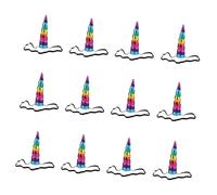 FUNNETOYU 12pcs Rainbow Headbands Lightweight Comfortable Hair Accessories for Christmas Party Cosplay Gift