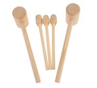 FUNNETOYU 12Pcs Wooden Crab Mallets Hardwood Seafood Crackers for Cracking Crab Lobster Jewelry Making Hammer for Seafood Feasts DIY Projects