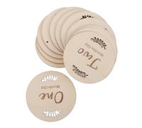 FUNNETOYU 12Pcs Wooden Growth Milestone Cards Lightweight Monthly Marker Signs for Newborn Photography Keepsakes for Sharing Precious Moments Social Media