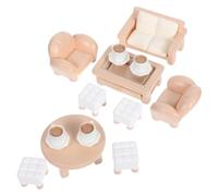FUNNETOYU 13pcs Dollhouse Miniature Furniture Set Includes Mini Sofa Coffee Table for Creative Play for Dollhouses Study Desks and Display Decor