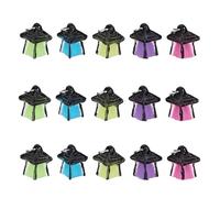 FUNNETOYU 15Pcs Mini Resin Night Glow Lights Set for Dollhouse and Fairy Garden, Multi-Color Tiny LED Street Lamps for Christmas Village and Aquarium Decoration
