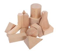 FUNNETOYU 15pcs Wooden Geometric Blocks Set for - Beech Wood Cubes Math Learning, Montessori Stacking Sorting Educational Building Bricks for Preschool Early Development