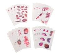FUNNETOYU 16 Sheets Realistic Halloween Temporary Tattoo Wounds Diverse Zombie Scars and Bruises Stickers for Masquerade Party Lightweight Comfortable Prank Makeup Accessories