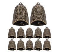 FUNNETOYU 16pcs Antique Brass Hanging Bells Chinese Bell Charms for DIY Crafts Mini Wind Chime Decorations for Door Decoration Festival and Wedding Ornaments