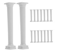 FUNNETOYU 16pcs Mini Roman Columns for Dollhouse Decor Sturdy Classical Greek Pillars for Micro Landscape Tabletop Sculpture for Wedding Photo Prop and Model Building Accessories