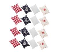 FUNNETOYU 16pcs Scale Cloth Cushions for Sofa and Bedroom Decor Adorable Tiny Throw Pillows for Dollhouse Accessories Cozy Roleplay