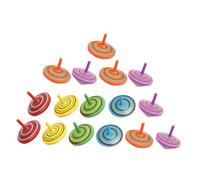 FUNNETOYU 16pcs Wooden Mini Spinning Tops Creative Educational Decompression for Safe Non Toxic Material Random Color Compact for Easy Storage and Early Development Play Random Color