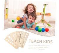 FUNNETOYU 16Pcs Wooden Tracing Board for Educational Writing Smooth Premium Teaching Tool for Preschool Learning Alphabet Numbers and Shapes Cognitive Skill Development Gift