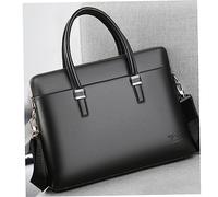 FUNNETOYU 1pc Cow Leather Briefcase for Men Casual Business Laptop Bag Lightweight Messenger Bag with Compartment Durable Stylish Design Black