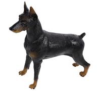 FUNNETOYU 1pc Lifelike Doberman Model Statue Simulation Dog Figurine for Home Office Car Adornment Realistic Black Dog Decor with Fine Workmanship Detailed Texture