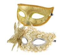 FUNNETOYU 2 Pcs Elegant Couple Masquerade Masks Lightweight Decorative Masks for Festivals and Parties Featuring and Comfortable and Reusable