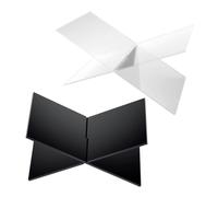 FUNNETOYU 2 Sets Acrylic Book Holder Stand Shaped Design Lightweight Transparent and Black Open Book Display Rack for Cookbooks Bibles Magazines Textbooks Ergonomic Desk Reading Support for