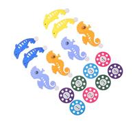 FUNNETOYU 2 Sets Diving Set with Seahorse Dolphin Design Numbered Underwater Pool Discs for Hand-eye Coordination Animal Water Flying Game for Beach and Swim Training Fun