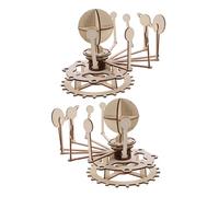 FUNNETOYU 2 Sets Solar System Model Science Kit Educational Stem Stem Puzzle Kit Nine Planets Puzzle Planet Models Wood Khaki