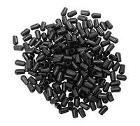 FUNNETOYU 200pcs Black Wire Thread Protector Caps Flexible Rubber End Covers for Prong Rack Tips Clothes Hanger Hook Tube Protectors Easy Push Installation