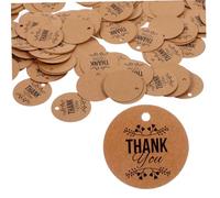 FUNNETOYU 200pcs Kraft Paper Gift Tags Circle Blank Hanging Labels with Pre Punched for DIY Wedding Valentines Day Presents Natural Kraft Paper Tags for Thank You Notes and Decorations