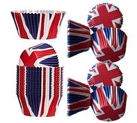 FUNNETOYU 200pcs Union Jack Cupcake Cases Food Grade Paper Muffin Baking Cups High Temperature Resistant Paper Liners for Party Dessert Cake Decoration
