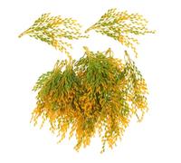 FUNNETOYU 20pcs Artificial Rice Wheat Ears Decorative Stems Realistic Harvest Festival Fake Plant Model for Home Wedding Party Office DIY Craft