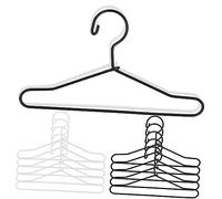 FUNNETOYU 20pcs Miniature Doll Clothes Hangers Tiny House Hangers for Organizing Doll Wardrobe Smooth Surface Corners Rooms Black White Colors Each