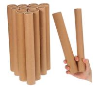 FUNNETOYU 20pcs Round Kraft Paper Tubes for Mailing and Crafting Stackable Cylindrical Cardboard Storage Tubes Space-Saving Organizer for Art Projects and Dry Item Protection