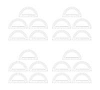 FUNNETOYU 20pcs Semicircle Protractor Set with Dual Scales for Accurate Angle Measurement, Ps Material Geometry Measuring Tools for Group Learning Activities and Technical Drawing