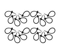 FUNNETOYU 20pcs Silicone Cable Ties Black Reusable Flexible Silicone Wire Ties for Effortless Organization and Sustainable Alternative Cord Management in Home and Office