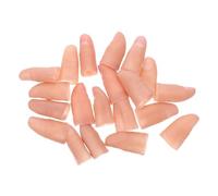 FUNNETOYU 20pcs Soft Fake Thumb Tips with Realistic Nails Flexible Artificial Finger Props for Tricks Stage Shows Party Pranks Cosplay Accessories Large Small for All Users